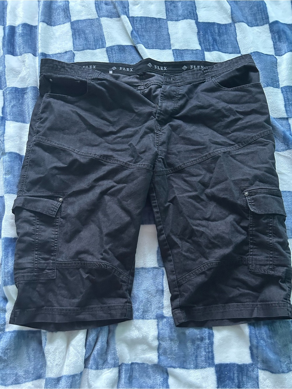Men's Black Cargo Shorts with FLEX Waistband — Utility Pockets